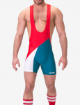 COMBINAISON DE LUTTE LUCKENWALDE ROUGE/BLANC/BLEU BARCODE