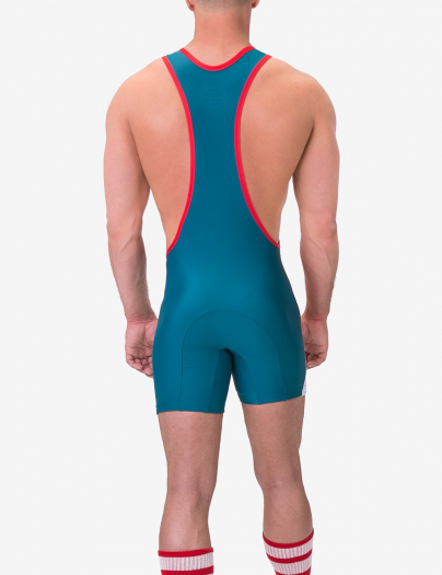 COMBINAISON DE LUTTE LUCKENWALDE ROUGE/BLANC/BLEU BARCODE