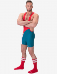 COMBINAISON DE LUTTE LUCKENWALDE ROUGE/BLANC/BLEU BARCODE