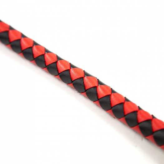 FOUET CUIR NOIR ET ROUGE 190CM