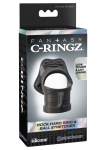 ROCK HARD COCKRING & BALL STRETCHER SILICONE NOIR