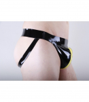 JOCKSTRAP LATEX NOIR À BANDE JAUNE LATEX 101