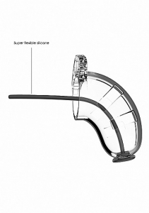 CAGE CHASTETE TRANSPARENTE AVEC SONDE SILICONE