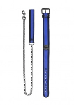 COLLIER NEOPRENE BLEU AVEC LAISSE