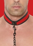 COLLIER NEOPRENE ROUGE AVEC LAISSE
