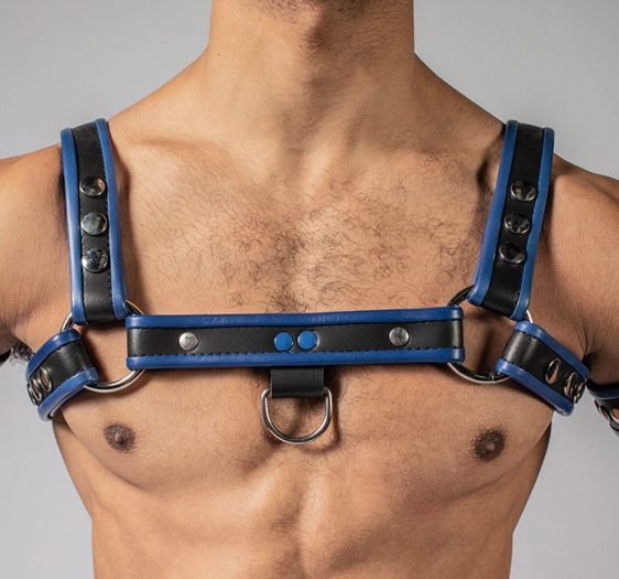 HARNAIS HOLSTER IEM BLEU EN CUIR