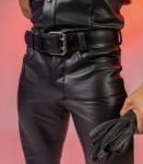 JEANS EN CUIR IEM – NOIR