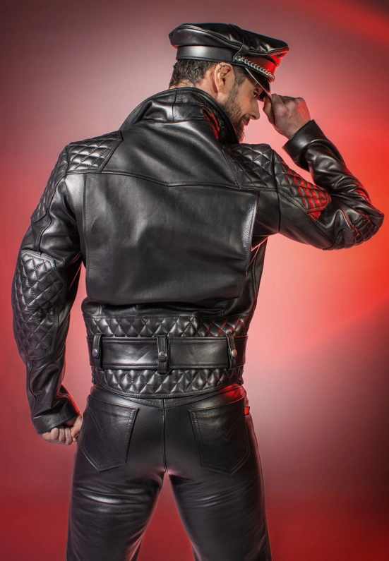 BLOUSON CUIR AVEC CEINTURE MrB