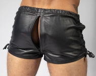 SHORT CUIR COTES LACES IEM