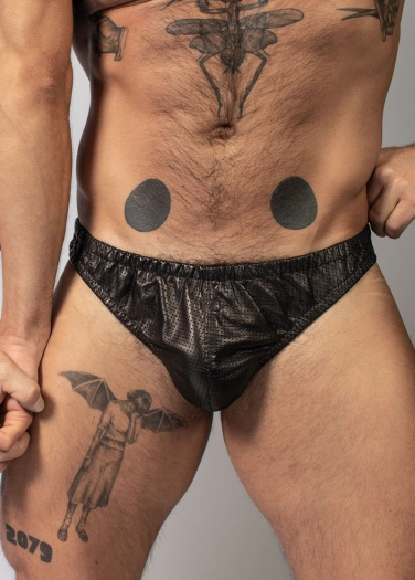 THONG IEM EN CUIR MICROPERFORÉ