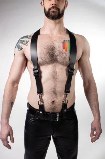 LEATHER HARNESS SUPENDERS