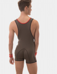 COMBINAISON DE LUTTE ALLAN VERT ARMEE/NOIR/ROUGE BARCODE