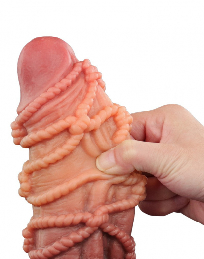 GODE LOVETOY EXTREME AVEC MOTIF CORDES 24CM