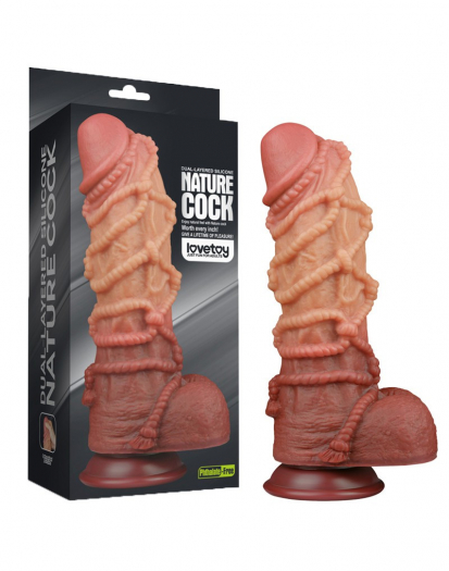 GODE LOVETOY EXTREME AVEC MOTIF CORDES 27CM