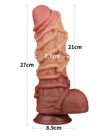GODE LOVETOY EXTREME AVEC MOTIF CORDES 27CM