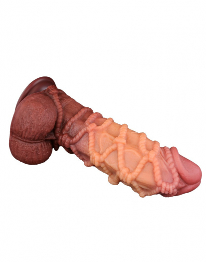 GODE LOVETOY EXTREME AVEC MOTIF CORDES 27CM
