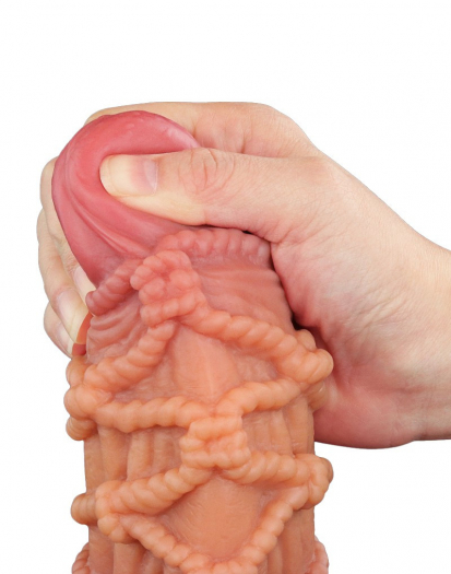 GODE LOVETOY EXTREME AVEC MOTIF CORDES 27CM