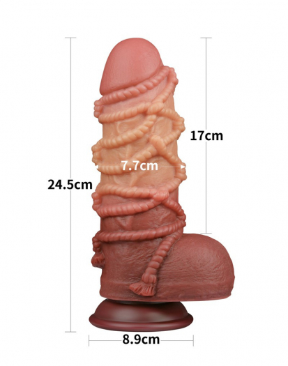 GODE LOVETOY EXTREME AVEC MOTIF CORDES 24.5CM