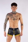 SHORT POUCH NOIR ET JAUNE DE MISTER B EN NEOPRENE