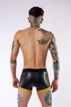 SHORT POUCH NOIR ET JAUNE DE MISTER B EN NEOPRENE