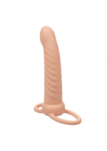 GODE ÉTUI VIBRANT NERVURÉ POUR DOUBLE PÉNÉTRATION