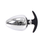 BUTTPLUG EN ACIER AVEC POIGNEE EN SILICONE