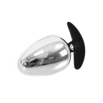 BUTTPLUG EN ACIER AVEC POIGNEE EN SILICONE