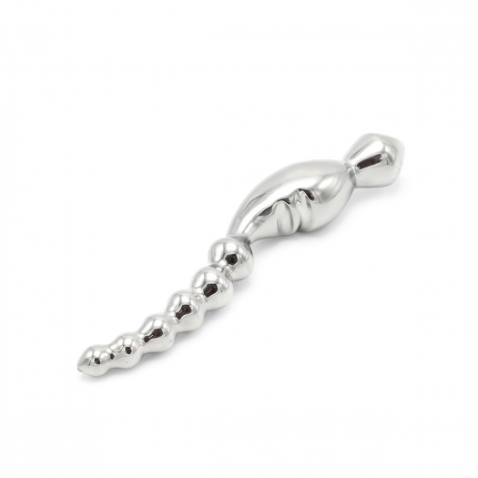 STAINLESS STEEL CURVED DILDO WITH RIDGES