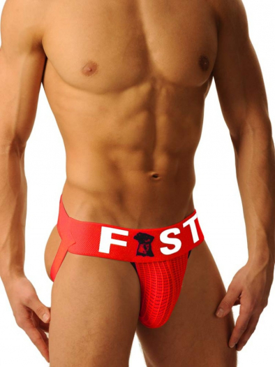 JOCKSTRAP LOGO FIST ROUGE