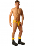 FIST LOGO YELLOW JOCKSTRAP