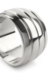 COCKRING OVALE HAUT À RAINURES
