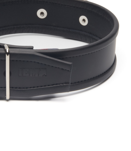 COLLIER EN CUIR IEM AVEC ANNEAU - NOIR