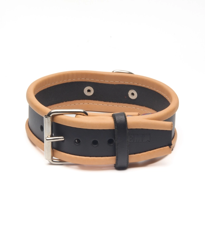 COLLIER EN CUIR IEM AVEC ANNEAU - CRÈME