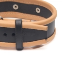 COLLIER EN CUIR IEM AVEC ANNEAU - CRÈME