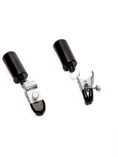 PINCES À SEINS PLATES RÉGLABLES AVEC POIDS CYLINDRIQUES - 100 G
