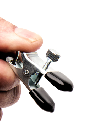 PINCES À SEINS PLATES RÉGLABLES AVEC POIDS CYLINDRIQUES - 100 G