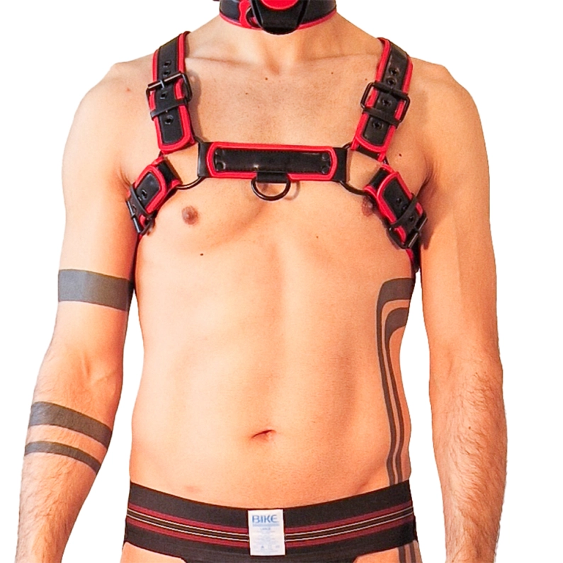 HARNAIS PUPPY BRUTUS EN CUIR VEGAN - ROUGE