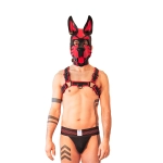 HARNAIS PUPPY BRUTUS EN CUIR VEGAN - ROUGE