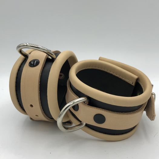 MENOTTES POUR POIGNETS EN CUIR IEM – BEIGE