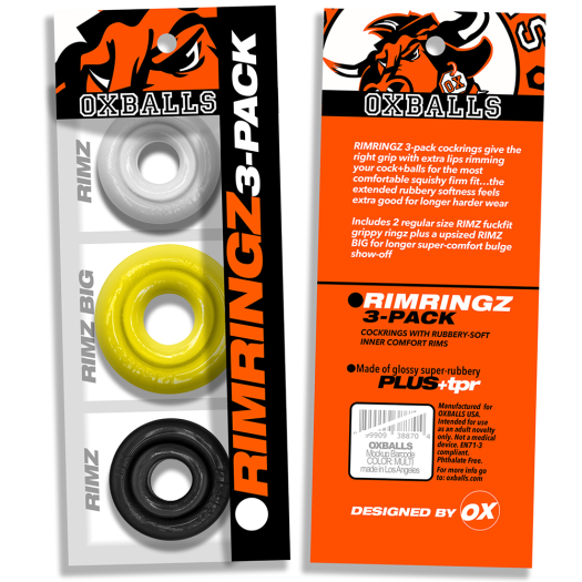 SET DE 3 COCKRINGS RIMRINGZ – JAUNE