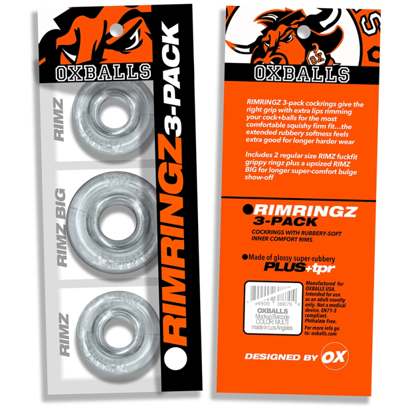SET DE 3 COCKRINGS RIMRINGZ – TRANSPARENT