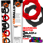 SET DE 5 COCKRINGS GEARHEADS – ROUGE