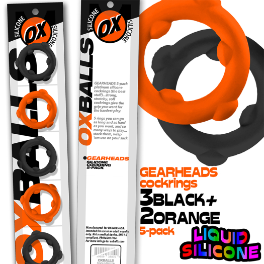 SET DE 5 COCKRINGS GEARHEADS – ORANGE