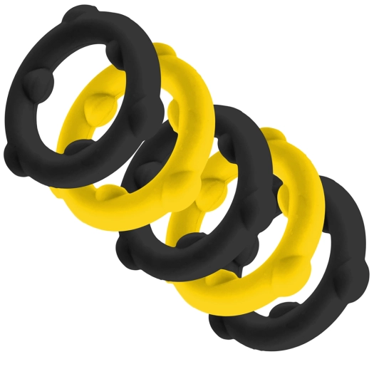 SET DE 5 COCKRINGS GEARHEADS – JAUNE