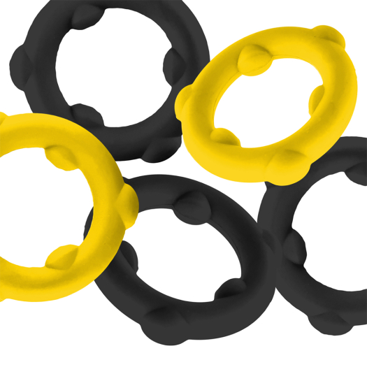 SET DE 5 COCKRINGS GEARHEADS – JAUNE