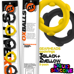 SET DE 5 COCKRINGS GEARHEADS – JAUNE