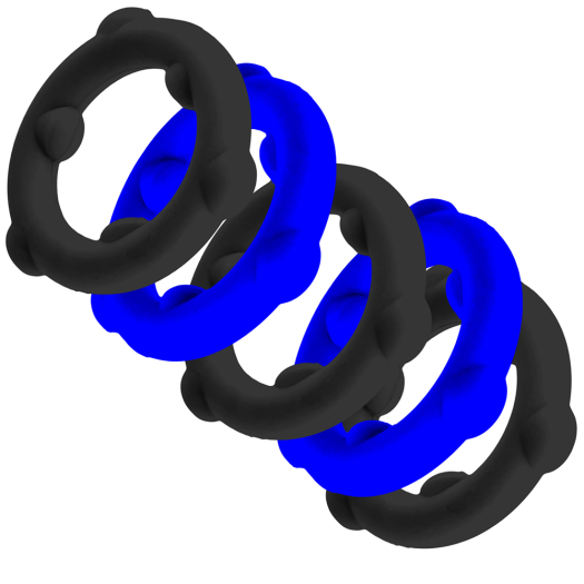 SET DE 5 COCKRINGS GEARHEADS – BLEU