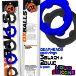 SET DE 5 COCKRINGS GEARHEADS – BLEU