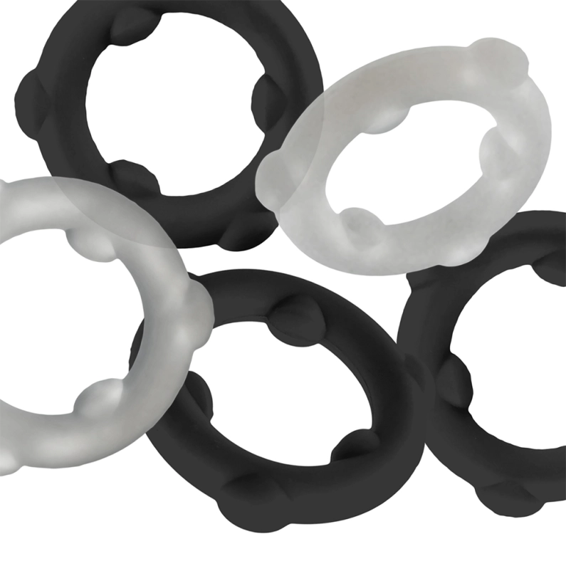 SET DE 5 COCKRINGS GEARHEADS – TRANSPARENT