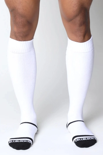 CHAUSSETTES HAUTES CELLBLOCK13 BONES – BLANC